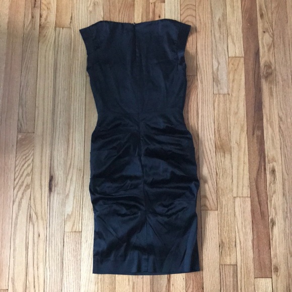 Satin LBD Vintage y2k whimsygoth Shift Sheath Draped heart bodice ruched party - Picture 7 of 7